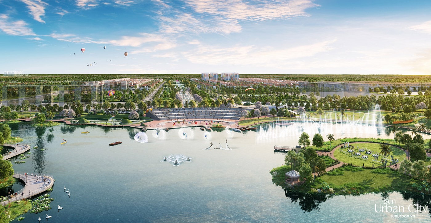 Sun Bắc Ninh 14 Sân khấu nhạc nước - Không gian huyền ảo, nơi những cột nước rực rỡ sắc màu hòa quyện cùng âm nhạc tạo nên màn trình diễn ấn tượng.