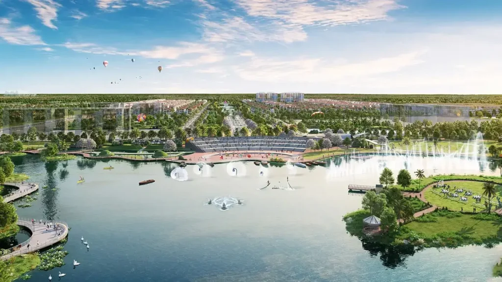 Sun Group Bắc Ninh 25 Sân khấu nhạc nước – Không gian huyền ảo, nơi những cột nước rực rỡ sắc màu hòa quyện cùng âm nhạc tạo nên màn trình diễn ấn tượng.