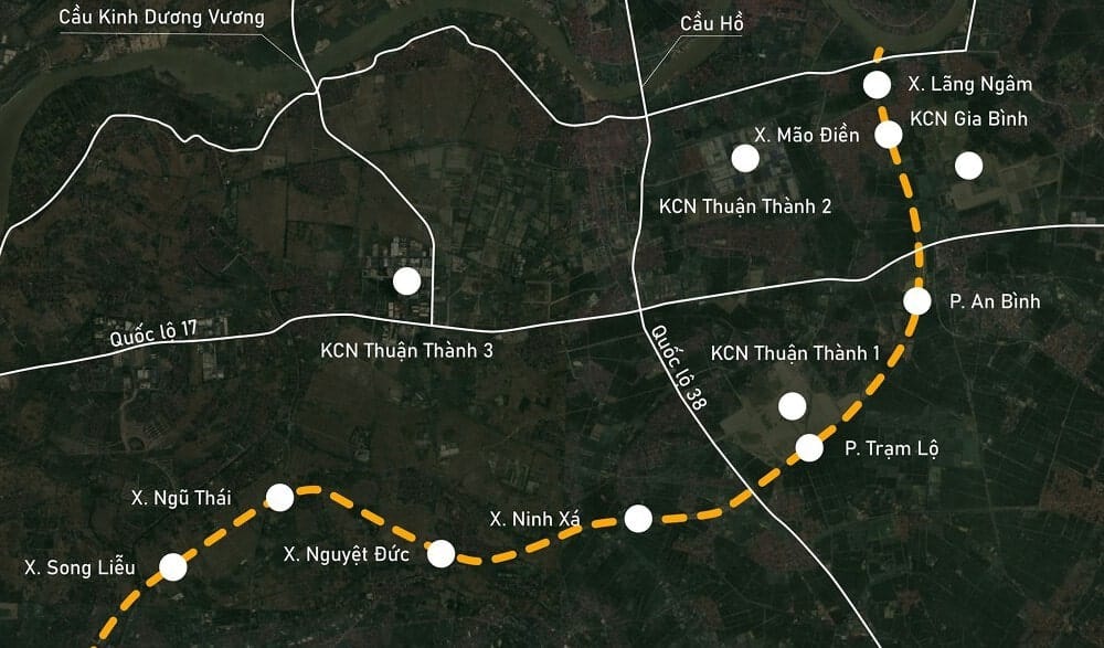 Vị trí Sun Group Bắc Ninh - Chủ đầu tư Sun Group 3 Toàn cảnh Vành đai 4 đang xây dựng qua thị xã Thuận Thành và huyện Gia Bình, Bắc Ninh